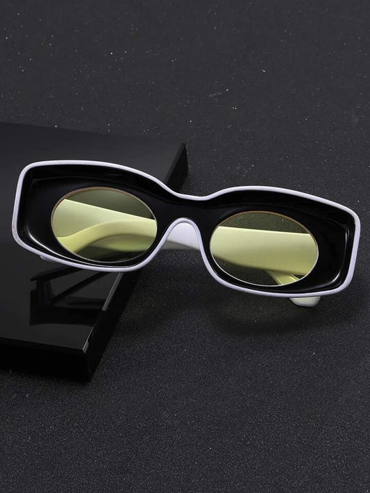 Chic "SHEBAD" Geometric Fashion Glasses in Black - Rectangle Shape, PC Frame - Shop Blue Orchid Boutique