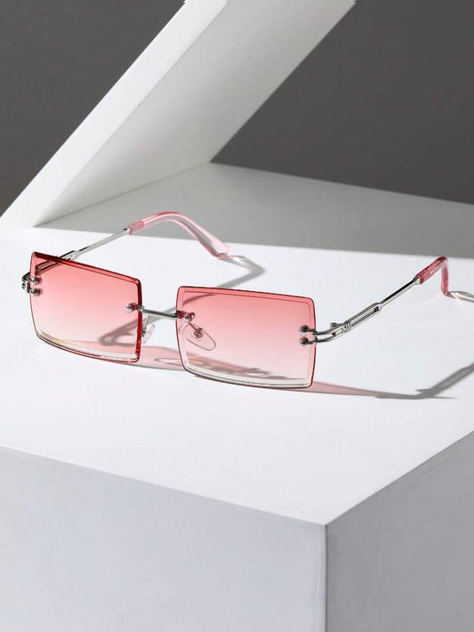 Stylish "SHEBAD" Rimless Fashion Glasses - Pink Boho Square Frames - Shop Blue Orchid Boutique
