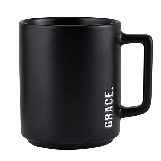 GRACE Mug - Sleek Matte with Debossed Design - Ceramic - Size: 4.25"H, 15 oz - Shop Blue Orchid Boutique