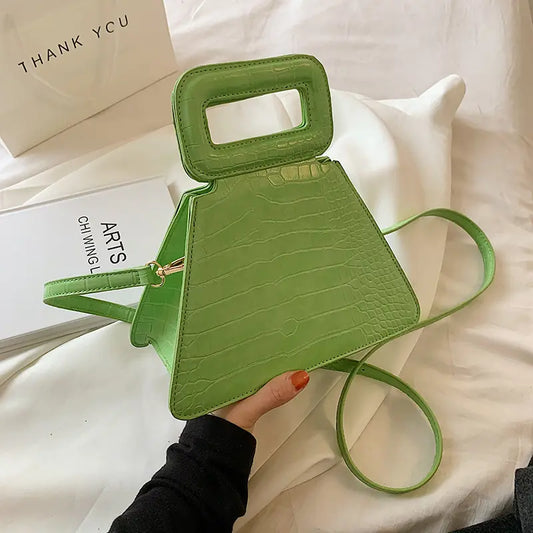 Stylish "SHEBAD" Green Triangle Handle Handbag - Women's Triangle Shape Top-Handle Handbags - Shop Blue Orchid Boutique