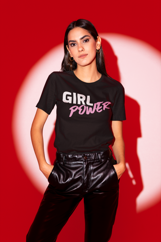Girl Power T-Shirt - Soft 100% Airlume Combed Cotton, Light Fabric, Retail Fit, Tear-Away Label, True to Size - Shop Blue Orchid Boutique