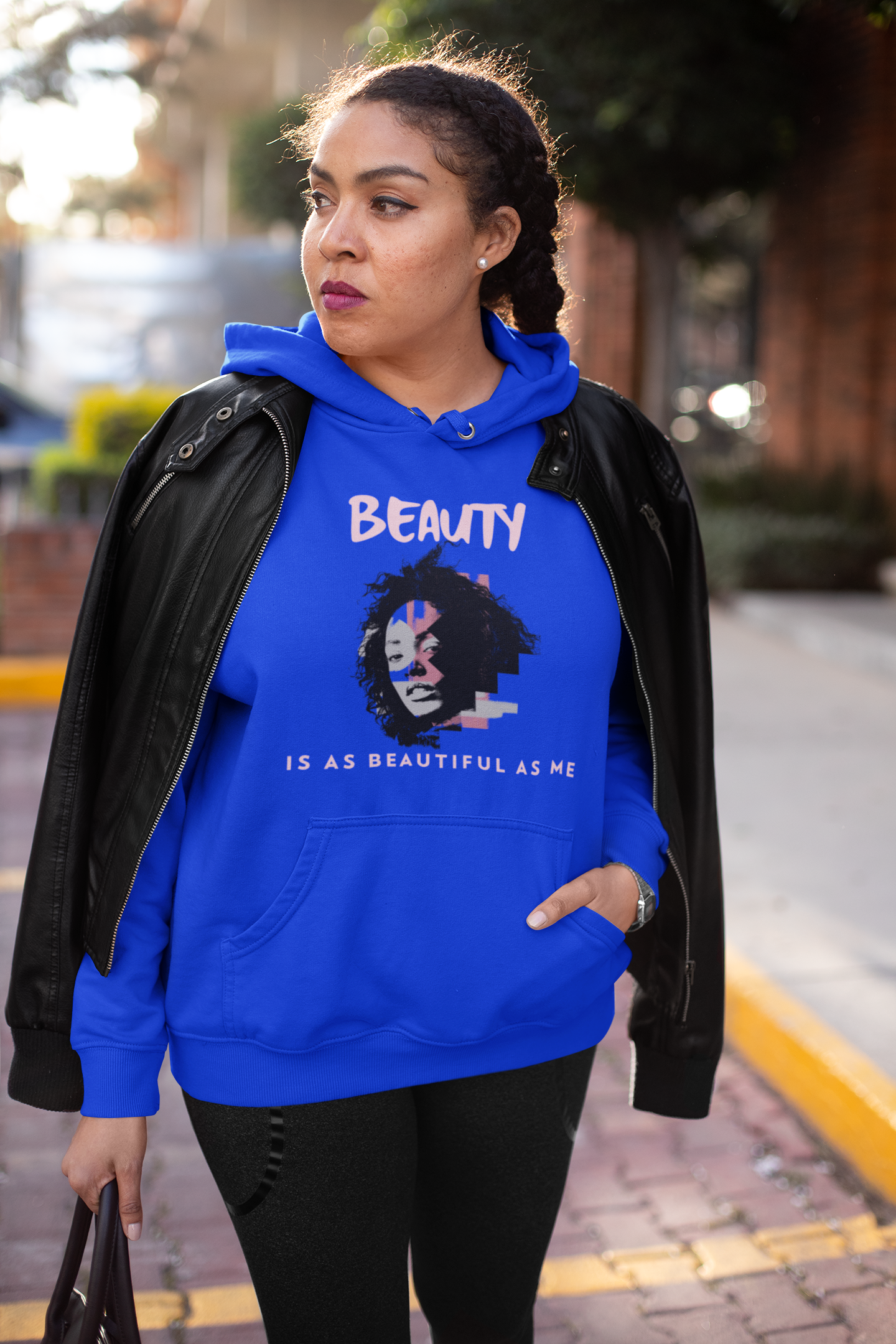 BEAUTY Pullover Hoodie - 8 oz. Cotton/Polyester Fleece, Retail Fit, Unisex Sizing, Ribbed Cuffs/Waistband, Pouch Pocket, Side Seams - Shop Blue Orchid Boutique