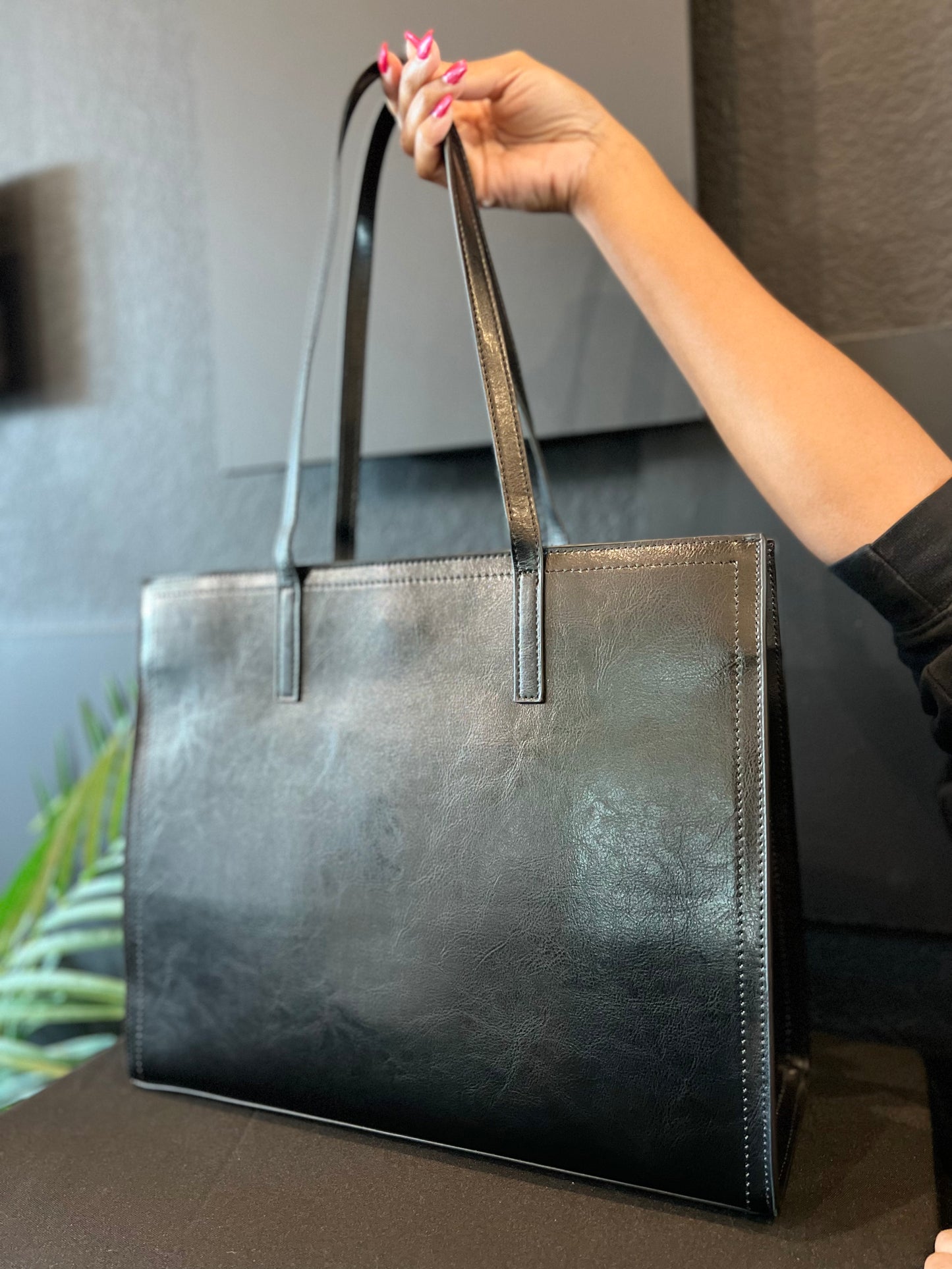 “SHE BAD” Black Geniune Leather Bag