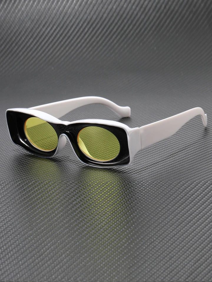 Chic "SHEBAD" Geometric Fashion Glasses in Black - Rectangle Shape, PC Frame - Shop Blue Orchid Boutique